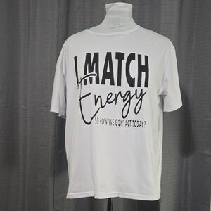 White Graphic T-Shirt with Bold Text